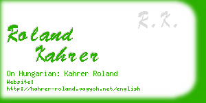 roland kahrer business card